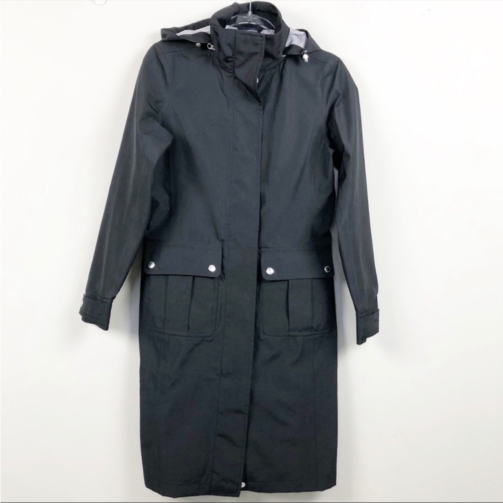 Lands End Black Hooded Women's Waterproof Jackets